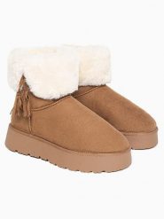 Blackfield Botki zimowe "Clary" w kolorze jasnobrązowym rozmiar: 40. Brązowe botki Blackfield, na zimę, bez wzorów, bez obcasa, na platformie, bez zapięcia. Za 156.61 zł.