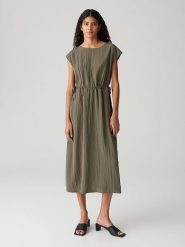 OPUS Sukienka w kolorze khaki rozmiar: 38. Brązowe sukienki Opus, bez wzorów, bez kołnierzyka, bez ramiączek, midi. Za 187.99 zł.