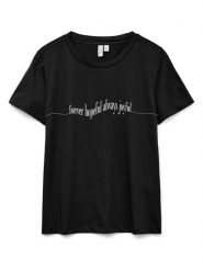 Vero Moda Koszulka w kolorze czarnym rozmiar: M. Czarne bluzki Vero Moda, m, bez wzorów, z bawełny, bez kołnierzyka, bez ramiączek. Za 66.00 zł.