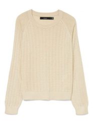 Vero Moda Sweter w kolorze beżowym rozmiar: XS. Brązowe swetry Vero Moda, xs, bez wzorów, bez ramiączek. Za 87.45 zł.