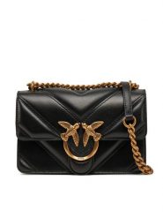 PINKO Torebka Love One Mini Light 104550 A26Z Czarny. Czarne listonoszki Pinko, bez wzorów, ze skóry, bez dodatków. Za 969.99 zł.