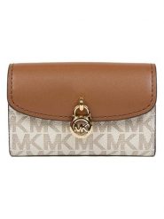 Michael Kors Portfel w kolorze kremowo-jasnobrązowym - 12 x 8 x 4 cm rozmiar: onesize. Brązowe portfele Michael Kors, bez wzorów, z materiału. Za 266.01 zł.