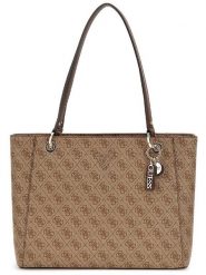 Guess Torebka w kolorze beżowym - 37 x 26 x 9 cm rozmiar: onesize. Brązowe torby na ramię Guess, z aplikacjami, z materiału, na ramię, bez dodatków. Za 484.31 zł.