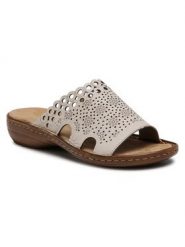 Klapki Rieker. Czerwone klapki Rieker, bez wzorów, bez obcasa. Za 279.99 zł.