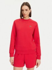 Lacoste Bluza SF8347 Czerwony Regular Fit. Czerwone bluzy Lacoste, bez wzorów, z syntetyku, bez kaptura. Za 329.99 zł.