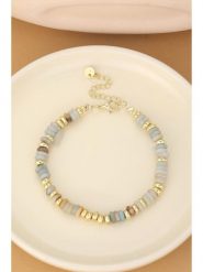 Atelier MIU Pozłacana bransoletka z agatem rozmiar: onesize. Niebieskie bransoletki Atelier MIU, z agatem, pozłacane. Za 39.99 zł.