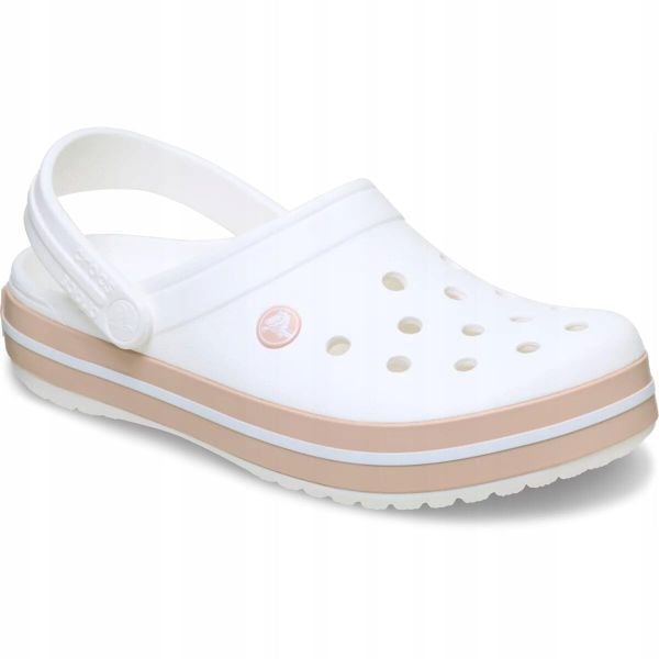 Chodaki Klapki Unisex Crocband 11016 Clog 36-37. Białe klapki Crocs, bez wzorów, z materiału, bez obcasa. Za 289.99 zł.