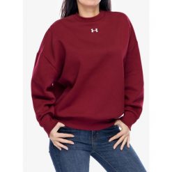 Bluza damska Under Armour UA Rival Fleece Oversized Crew. Czerwone bluzy Under Armour, s, bez wzorów, bez kaptura. Za 148.99 zł.