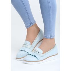 Niebieskie Mokasyny Kindhearted. Niebieskie mokasyny Born2be, bez wzorów, bez obcasa. Za 29.99 zł.