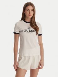 Guess T-Shirt V6GI08 K2975 Biały Regular Fit. Białe t-shirty Guess, xl, z aplikacjami, z bawełny, bez kołnierzyka, bez ramiączek. Za 189.99 zł.