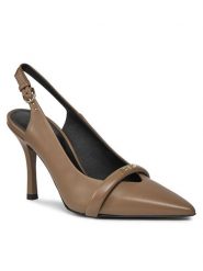 Furla Sandały Core Slingback T.90 YH39FCD-X30000-1257S-10073700 Beżowy. Brązowe sandały Furla, bez wzorów, ze skóry, bez obcasa, na szpilce, bez zapięcia. Za 859.99 zł.