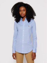 Polo Ralph Lauren Koszula 211664427001 Błękitny Slim Fit. Niebieskie koszule Polo Ralph Lauren, xs, bez wzorów, z bawełny, bez kołnierzyka, bez ramiączek. Za 439.99 zł.