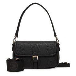 Torebka Valentino. Czarne listonoszki Valentino, bez wzorów, bez dodatków. Za 319.99 zł.