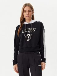 Guess Bluza V5GQ17 KCRT1 Czarny Regular Fit. Czarne bluzy Guess, m, z aplikacjami, z syntetyku, bez kaptura. Za 199.99 zł.