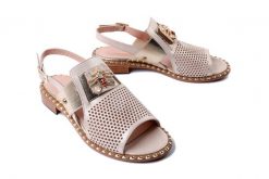 BOCCATO 122.1314 AJ-137 T KREP beżowy, sandały damskie. Brązowe sandały Boccato, bez wzorów, bez obcasa, bez zapięcia. Za 354.90 zł.