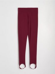 Legginsy z gumką pod stopą - czerwony. Czerwone legginsy Sinsay, l, bez wzorów. Za 39.99 zł.