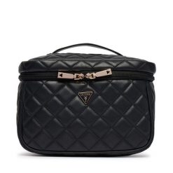 Kosmetyczka Guess. Czarne kufry i kosmetyczki Guess, z aplikacjami, bez dodatków. Za 344.99 zł.