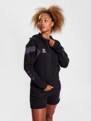 Damska bluza z kapturem na zamek błyskawiczny Hummel Travel. Czarne bluzy sportowe Hummel, na wiosnę, s, bez wzorów, z bawełny, z kapturem. Za 261.00 zł.