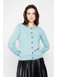 C& Jo Kardigan w kolorze błękitnym rozmiar: 34. Niebieskie kardigany C& Jo, bez wzorów, ze splotem. Za 121.99 zł.