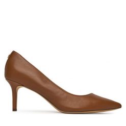 Szpilki LAUREN RALPH LAUREN. Brązowe szpilki Lauren Ralph Lauren, bez wzorów, bez obcasa, na szpilce, bez zapięcia. Za 469.99 zł.