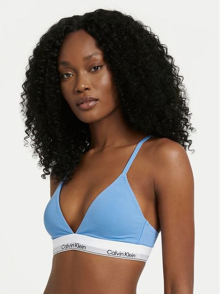 Calvin Klein Underwear Biustonosz braletka LV00QF8498 Błękitny. Niebieskie biustonosze Calvin Klein Underwear, bez wzorów, z bawełny. Za 179.99 zł.