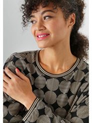 Aniston Koszulka w kolorze beżowo-czarnym rozmiar: 48. Brązowe bluzki Aniston, bez wzorów, bez kołnierzyka, bez ramiączek. Za 65.54 zł.