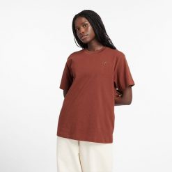 Koszulka damska New Balance WT41501ROK – brązowa. Brązowe bluzki New Balance, xl, bez wzorów, z materiału, eleganckie, bez kołnierzyka, bez ramiączek. Za 69.99 zł.