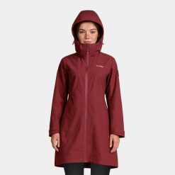 Płaszcz przeciwdeszczowy damski Alpinus Urmia. Czerwone płaszcze Alpinus, na jesień, l, z aplikacjami, z materiału, z kapturem. Za 399.00 zł.
