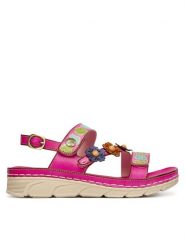 Laura Vita Sandały Dorry 18 Różowy. Czerwone sandały Laura Vita, bez wzorów, ze skóry, bez obcasa, na płaskiej podeszwie, bez zapięcia. Za 389.99 zł.