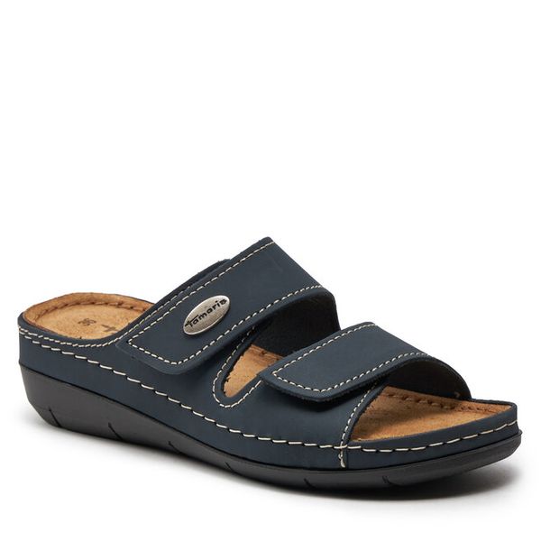 Klapki Tamaris. Niebieskie klapki Tamaris, bez wzorów, bez obcasa. Za 188.99 zł.