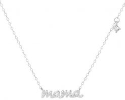 Naszyjnik srebrny z cyrkoniami - mama. Szare naszyjniki Apart, z cyrkonią, srebrne. Za 219.00 zł.