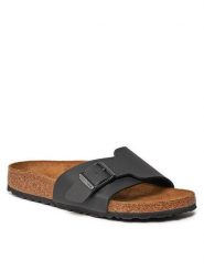 Birkenstock Klapki Catalina 1026473 Czarny. Czarne klapki Birkenstock, bez wzorów, ze skóry, bez obcasa. Za 299.99 zł.