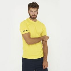 Koszulka bawełniana ARIA żółta. Czarne bluzki LEGEA, bez wzorów, z bawełny, sportowe, bez kołnierzyka, bez ramiączek. Za 52.00 zł.