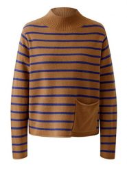 Oui Sweter w kolorze karmelowo-niebieskim rozmiar: 36. Brązowe swetry Oui, bez wzorów, z wełny, bez ramiączek. Za 339.99 zł.