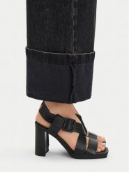 G-Star Raw Sandały EO-ELLEN-LT2680-3 Czarny. Czarne sandały G-Star, bez wzorów, ze skóry, retro, bez obcasa, na słupku, bez zapięcia. Za 223.99 zł.