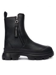 KARL LAGERFELD Botki KL43566 Czarny. Czarne botki KARL LAGERFELD, bez wzorów, ze skóry, bez obcasa, na płaskiej podeszwie, bez zapięcia. Za 1,109.00 zł.