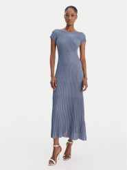 Marella Sukienka dzianinowa Draghi 2613321041 Błękitny Regular Fit. Niebieskie sukienki Marella, xs, bez wzorów, z dzianiny, bez kołnierzyka, bez ramiączek. Za 1,629.00 zł.