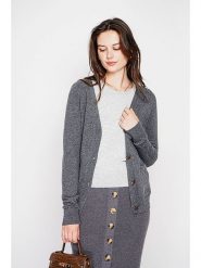 C& Jo Kardigan w kolorze szarym rozmiar: 42. Szare kardigany C& Jo, bez wzorów, ze splotem. Za 121.99 zł.