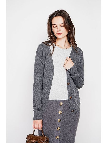 C& Jo Kardigan w kolorze szarym rozmiar: 42. Szare kardigany C& Jo, bez wzorów, ze splotem. Za 121.99 zł.