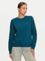 Tommy Jeans Bluza DW0DW19959 Zielony Regular Fit. Zielone bluzy Tommy Jeans, xxs, bez wzorów, z bawełny, bez kaptura. Za 199.99 zł.