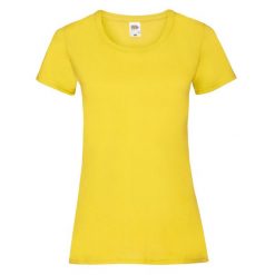 Koszulka Damska Valueweight. Żółte bluzki FRUIT OF THE LOOM, l, bez wzorów, sportowe, bez kołnierzyka, bez ramiączek. Za 30.99 zł.