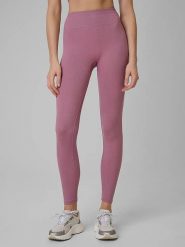 4F Legginsy sportowe w kolorze jasnoróżowym rozmiar: M/L. Różowe legginsy 4f, l, bez wzorów, z materiału, z podwyższonym stanem, outdoorowe. Za 65.69 zł.
