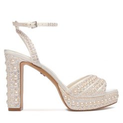 Sandały Aldo. Białe sandały Aldo, bez wzorów, bez obcasa, na szpilce, bez zapięcia. Za 629.99 zł.