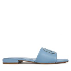 Klapki Guess. Niebieskie klapki Guess, z aplikacjami, bez obcasa. Za 359.99 zł.