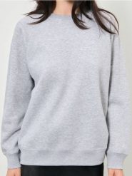 Dresowa bluza crewneck z raglanowym rękawem - szary. Szare bluzy Sinsay, l, bez wzorów, z dresówki, bez kaptura. Za 15.99 zł.