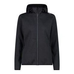 Bluza damska turystyczna CMP 34H2876. Czarne bluzy CMP, xs, bez wzorów, bez kaptura. Za 239.99 zł.