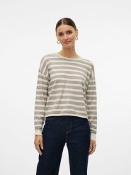 Vero Moda Sweter w kolorze beżowo-kremowym rozmiar: S. Brązowe swetry Vero Moda, s, bez wzorów, ze splotem, bez ramiączek. Za 66.00 zł.