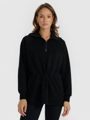 4F Bluza dresowa nierozpinana z modalem damska - czarna M. Czarne bluzy 4f, m, bez wzorów, z dresówki, bez kaptura. Za 199.99 zł.