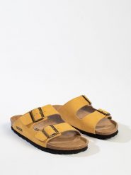 BACKSUN Klapki "Bali" w kolorze żółtym rozmiar: 39. Żółte klapki Backsun, bez wzorów, z otwartym noskiem, bez obcasa. Za 195.95 zł.
