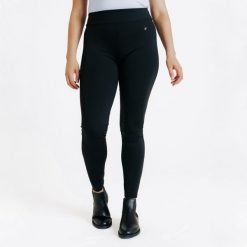 Legginsy jeździeckie damskie 500 full grip z silikonowym lejem. Czarne legginsy FOUGANZA, s, bez wzorów, z lycry, z podwyższonym stanem, długie. Za 169.99 zł.
